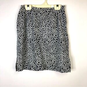 Vintage Classic Casual corner navy white floral print cotton skirt size 2